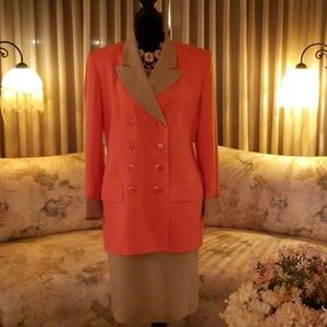 Christian Dior Vintage Skirt Suit with Tunic Length Jacket